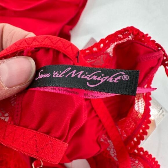 NWT Seven Til Midnight 2-Piece Satin Seduction Bralette Short Set STM11244 Small - Picture 5 of 6